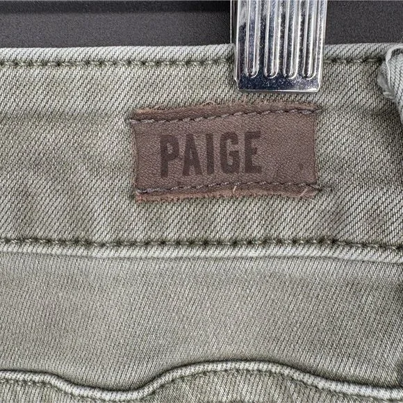 PAIGE Women's Jolie Twill Cargo Pants 29 in Vintage Ivy Green High-Rise Ankle - Picture 3 of 9